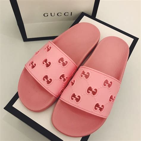 fuzzy pink gucci slides|pink Gucci slides nordstrom.